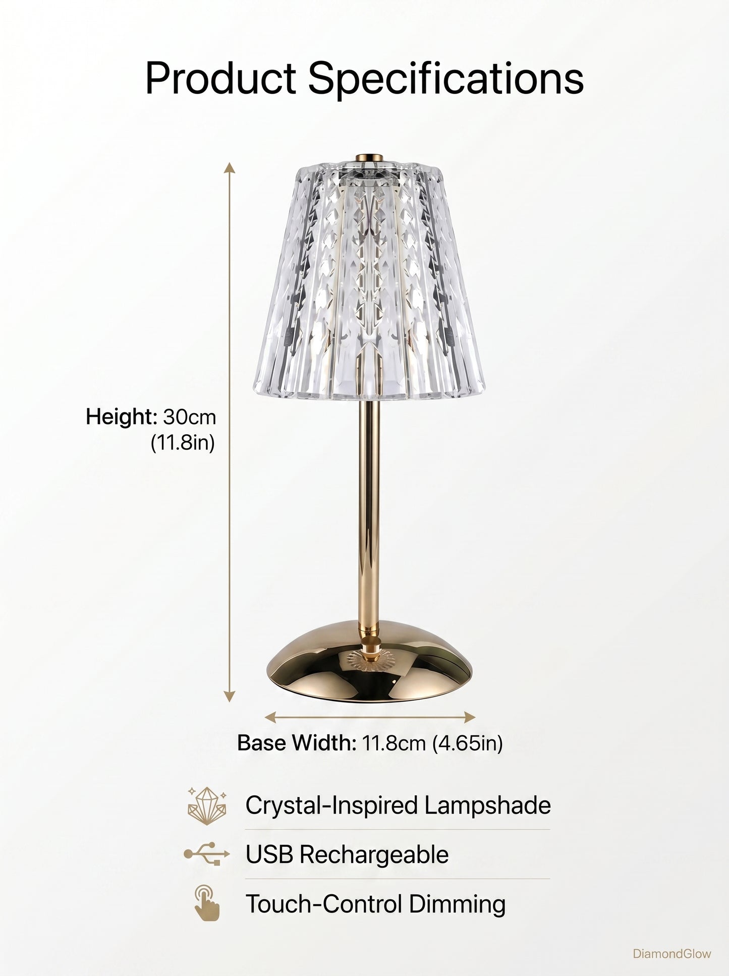 DiamondGlow Touch Lamp
