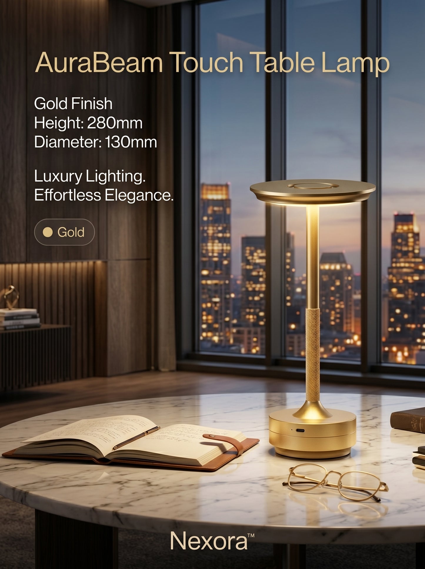 AuraBeam Touch Table Lamp