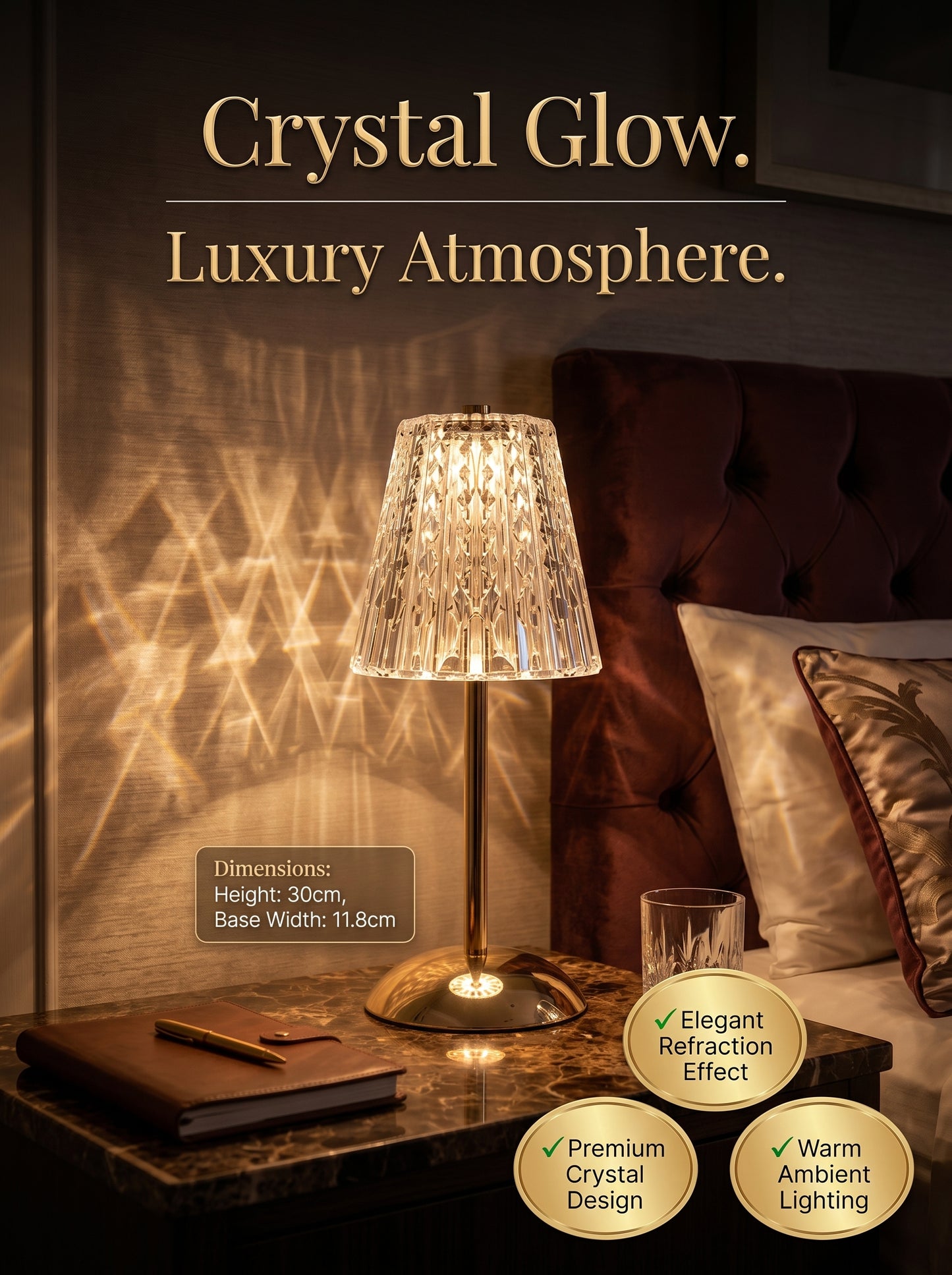 DiamondGlow Touch Lamp
