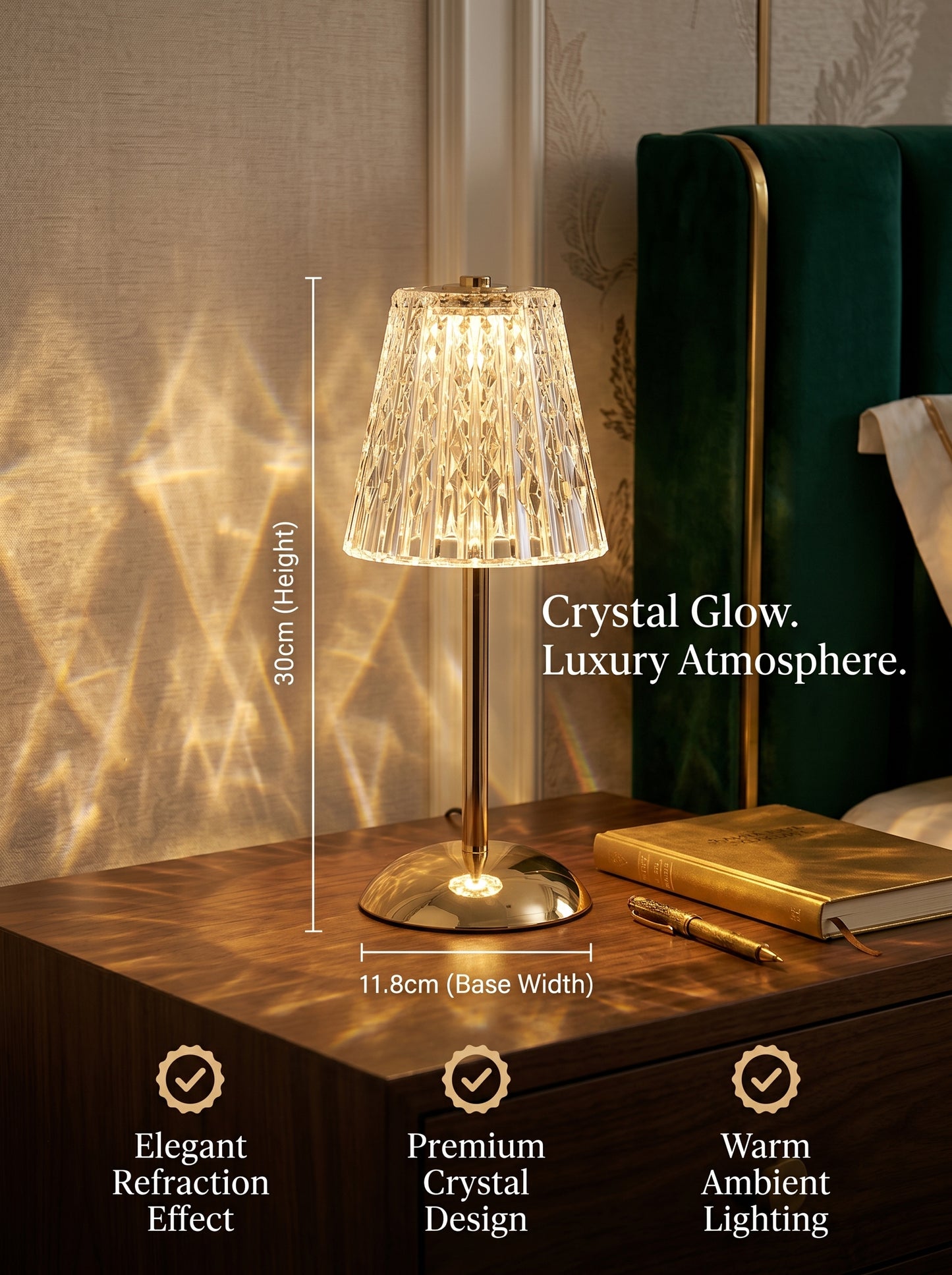DiamondGlow Touch Lamp