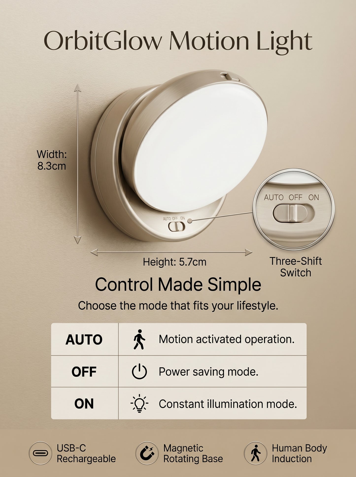 OrbitGlow Motion Light