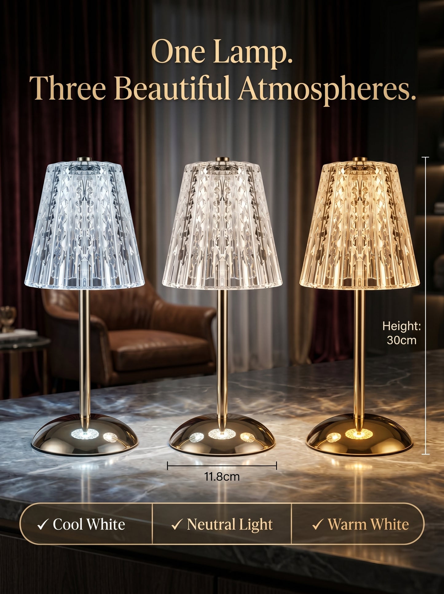 DiamondGlow Touch Lamp