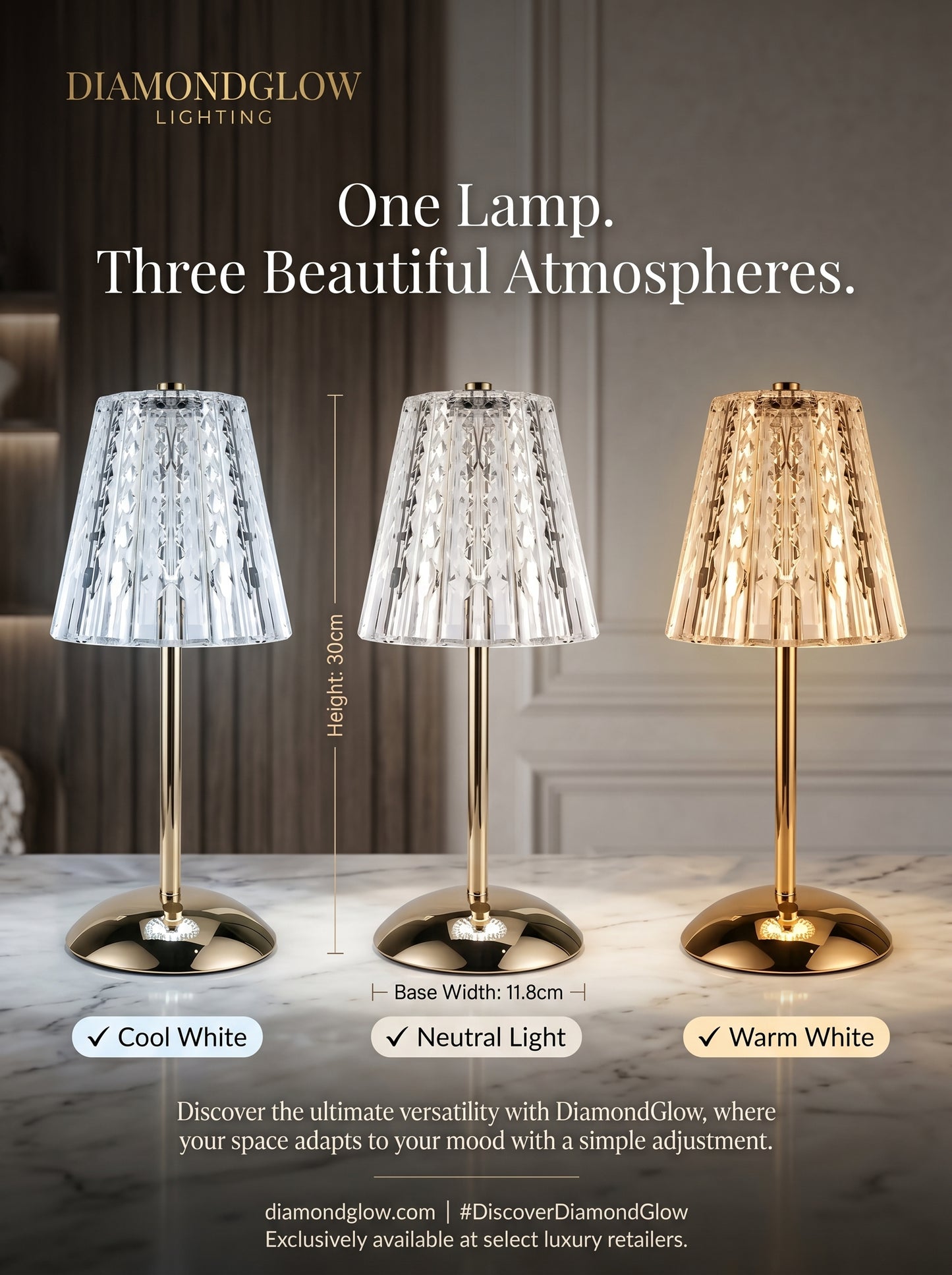 DiamondGlow Touch Lamp