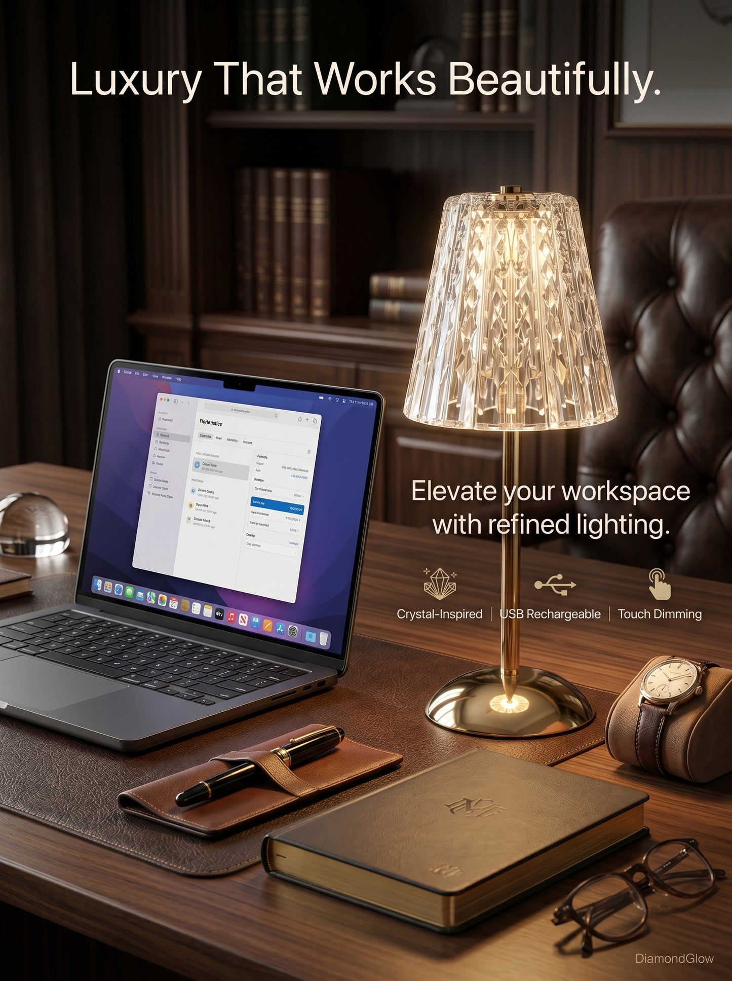 DiamondGlow Touch Lamp