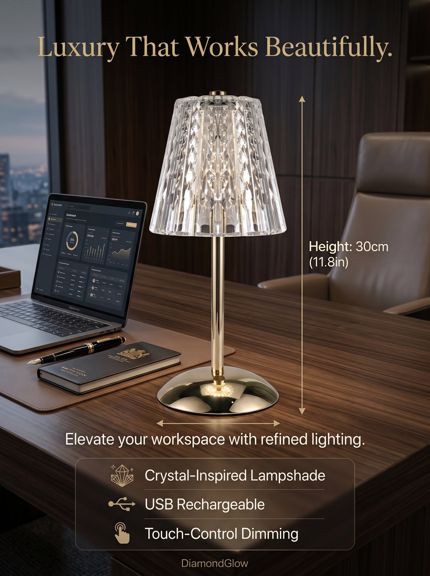 DiamondGlow Touch Lamp