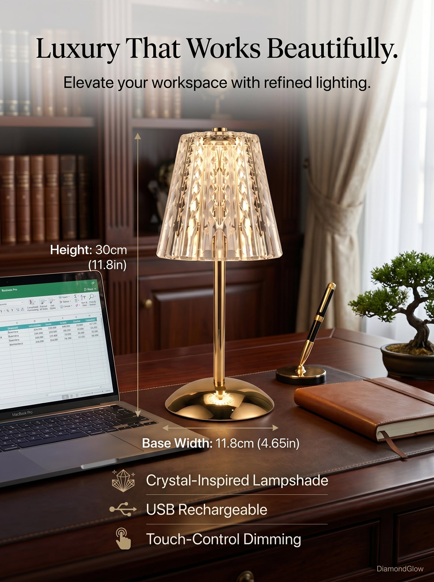 DiamondGlow Touch Lamp